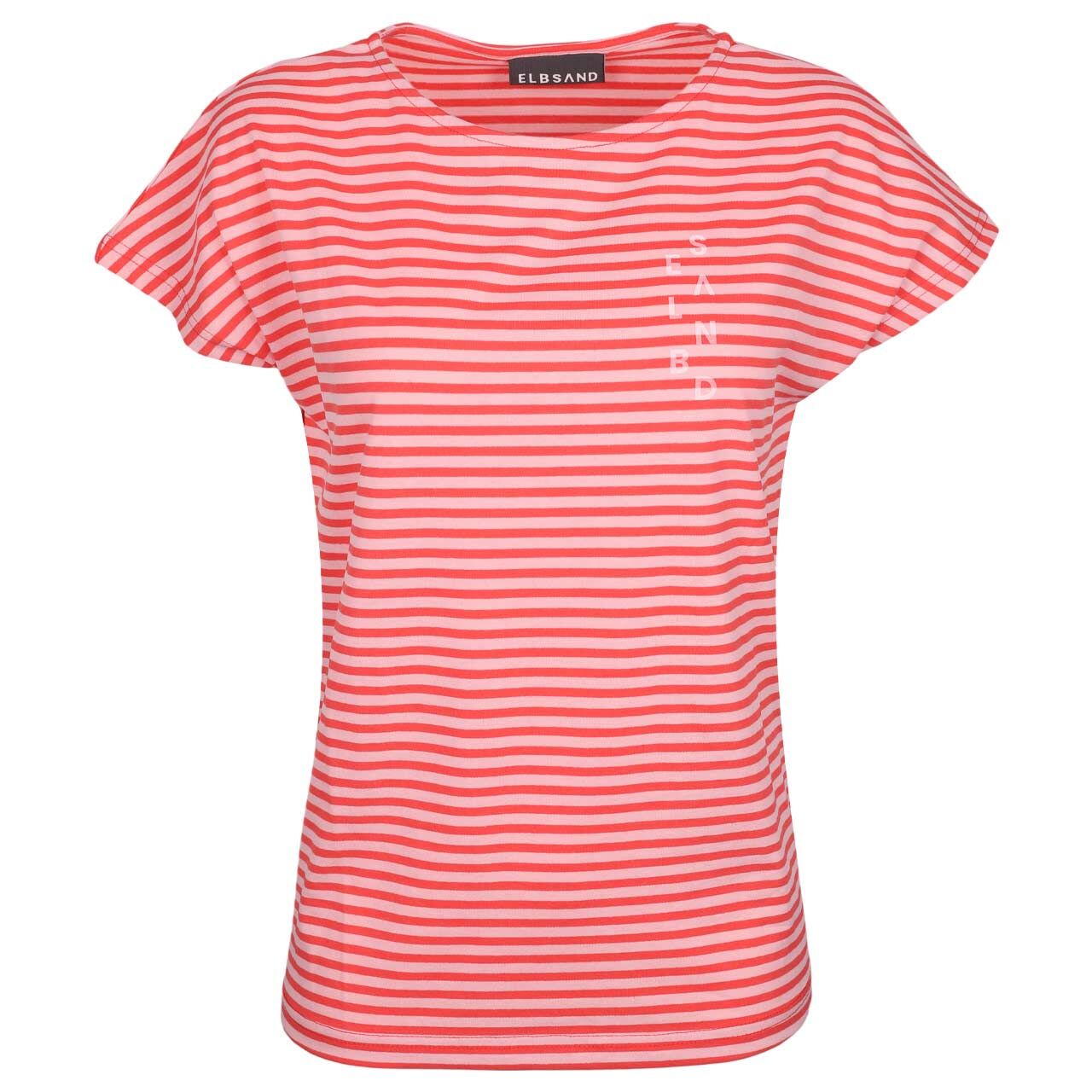 Elbsand Damen T-Shirt Selma grenadine papaya stripe