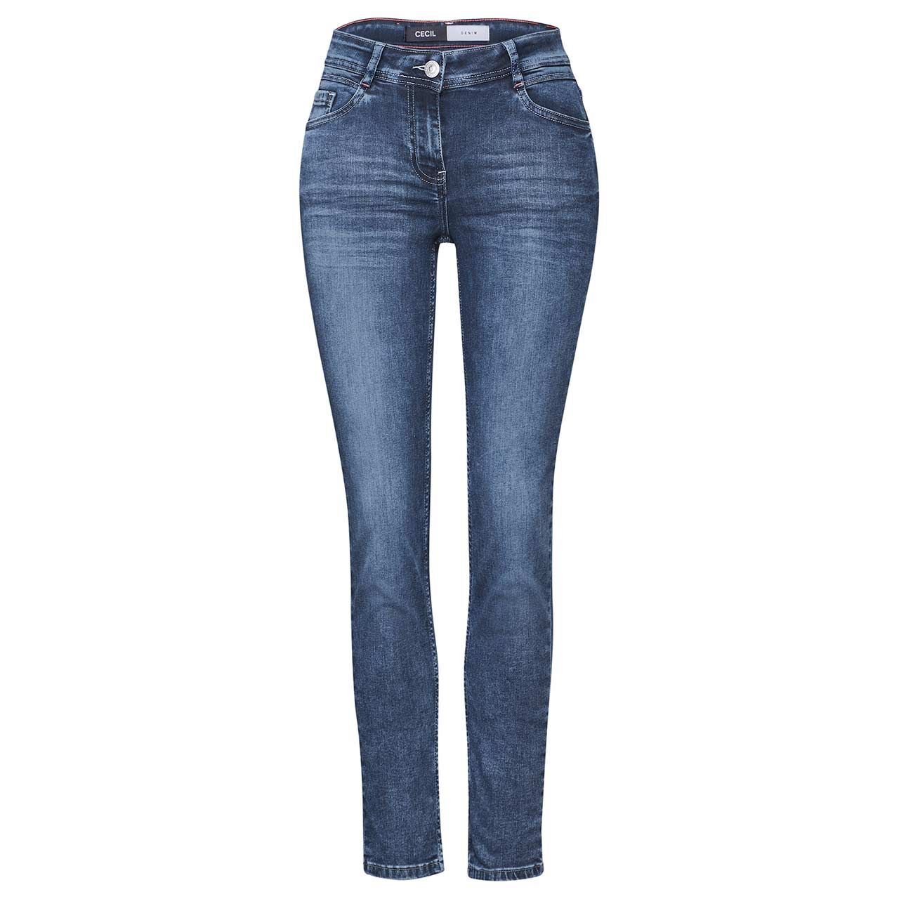 Cecil Scarlett Jeans mid blue used wash