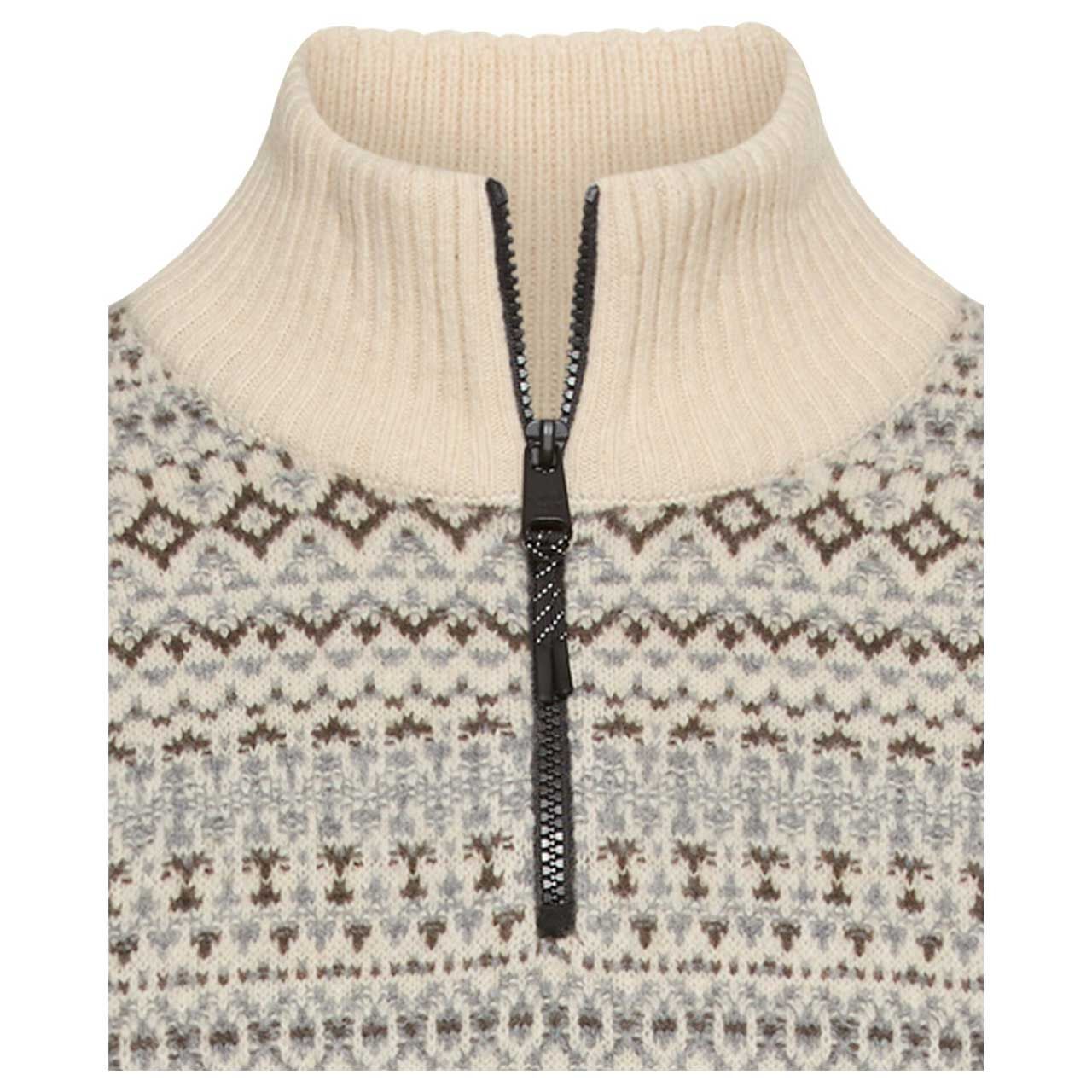 Herren Pullover Troyer von Camel active in der Farbe Beige mit Print, detaillierte Vorderansicht