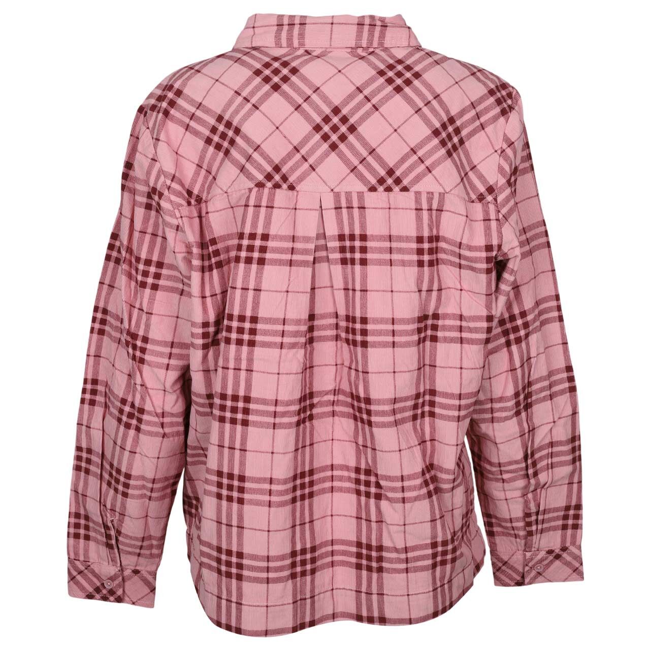 Damen Langarm Cord Bluse Check Corduroy von Cecil in Rosa kariert, Rückansicht