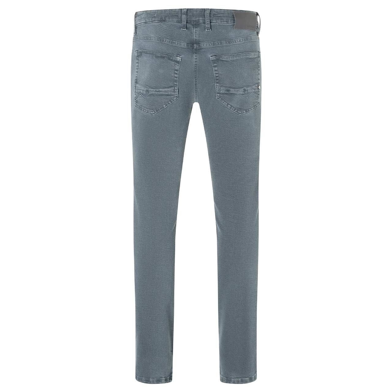 Stretch Herrenjeans Arne Pipe Driver von MAC in Grau-Blau angewaschen, Rückansicht