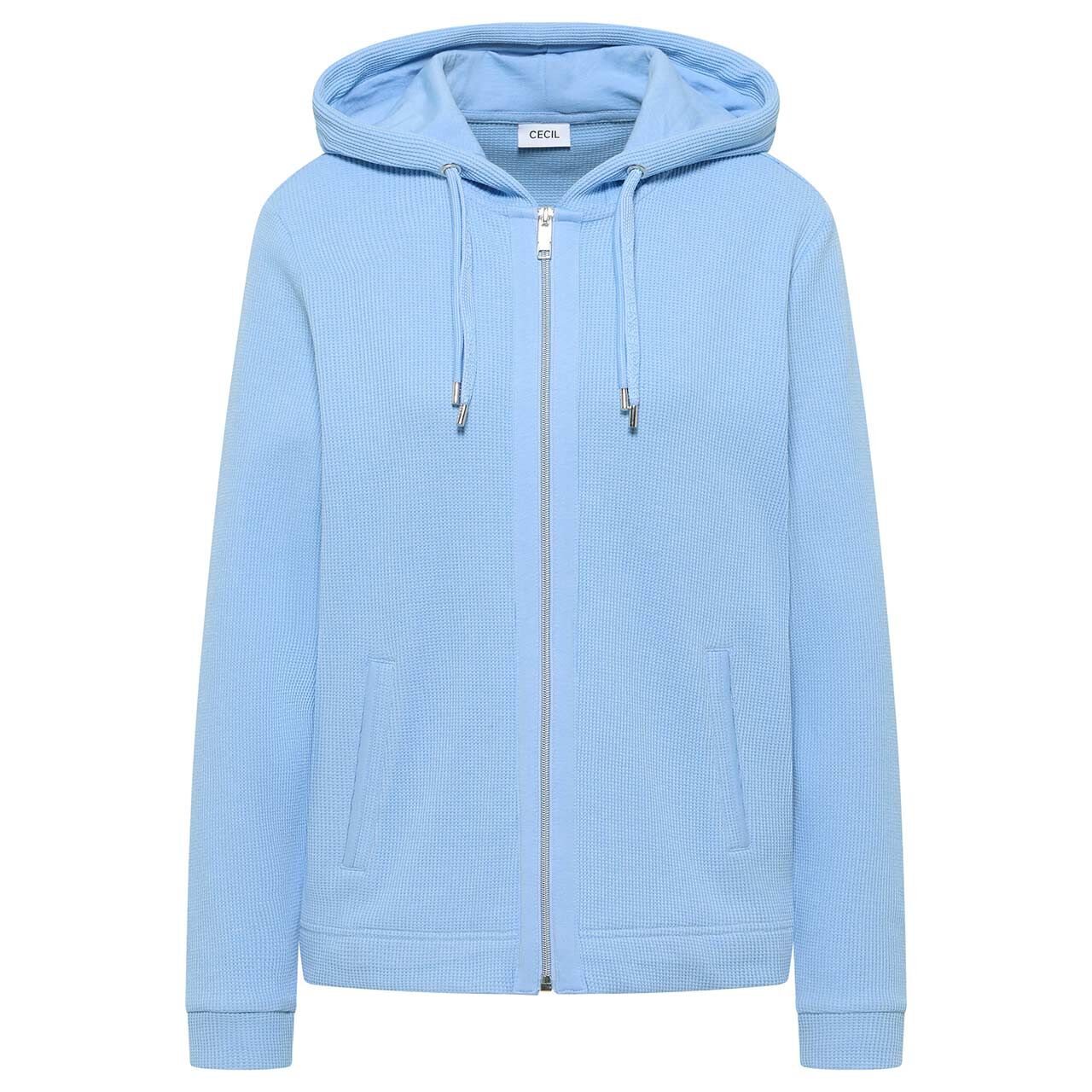 Cecil Damen Hoodie Sweatjacke sporty light blue