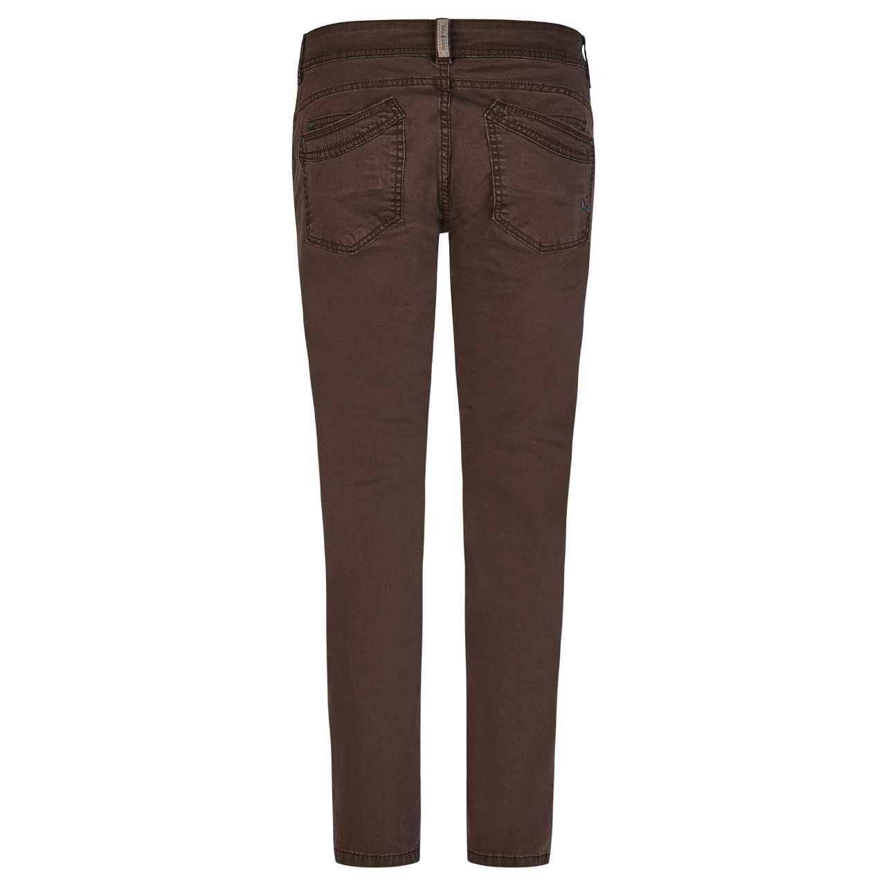 Damen Ankle Baumwollhose Malibu Cropped Stretch Twill von Buena Vista in Braun, Rückansicht