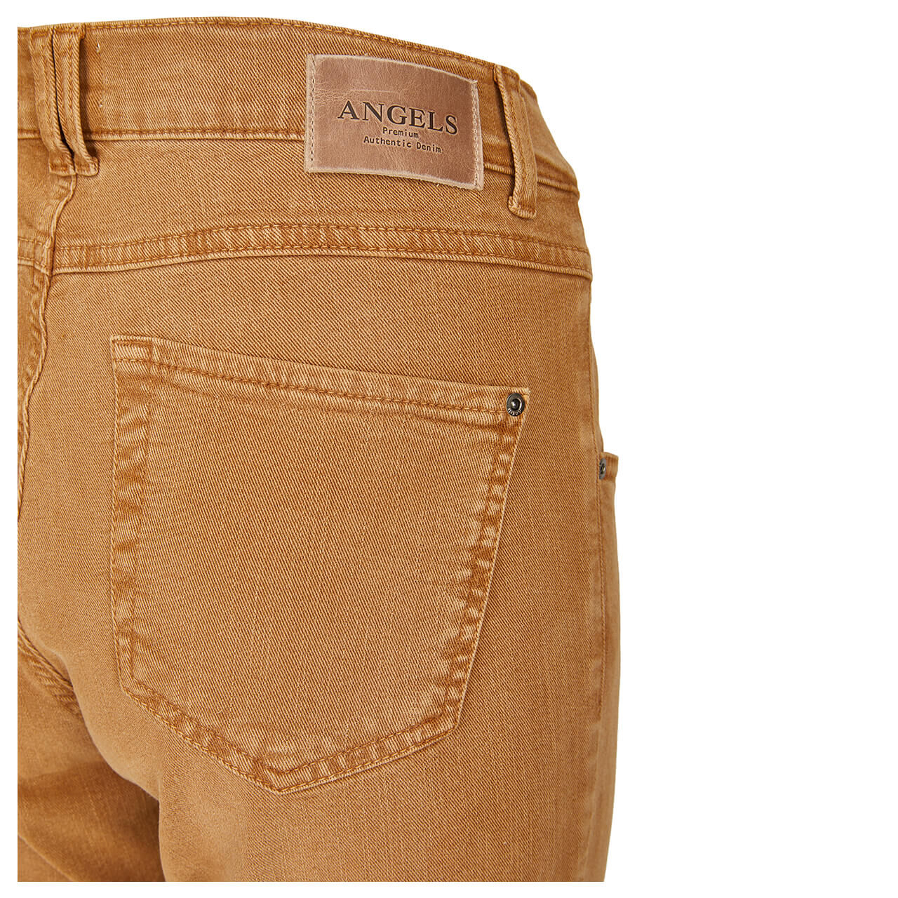Angels Skinny Button Jeans dark camel used