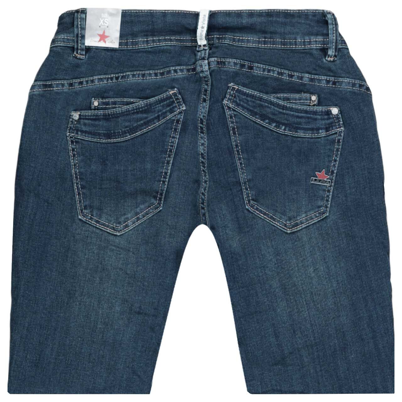 Damenjeans Malibu von Buena Vista in Blau verwaschen, detaillierte Rückansicht
