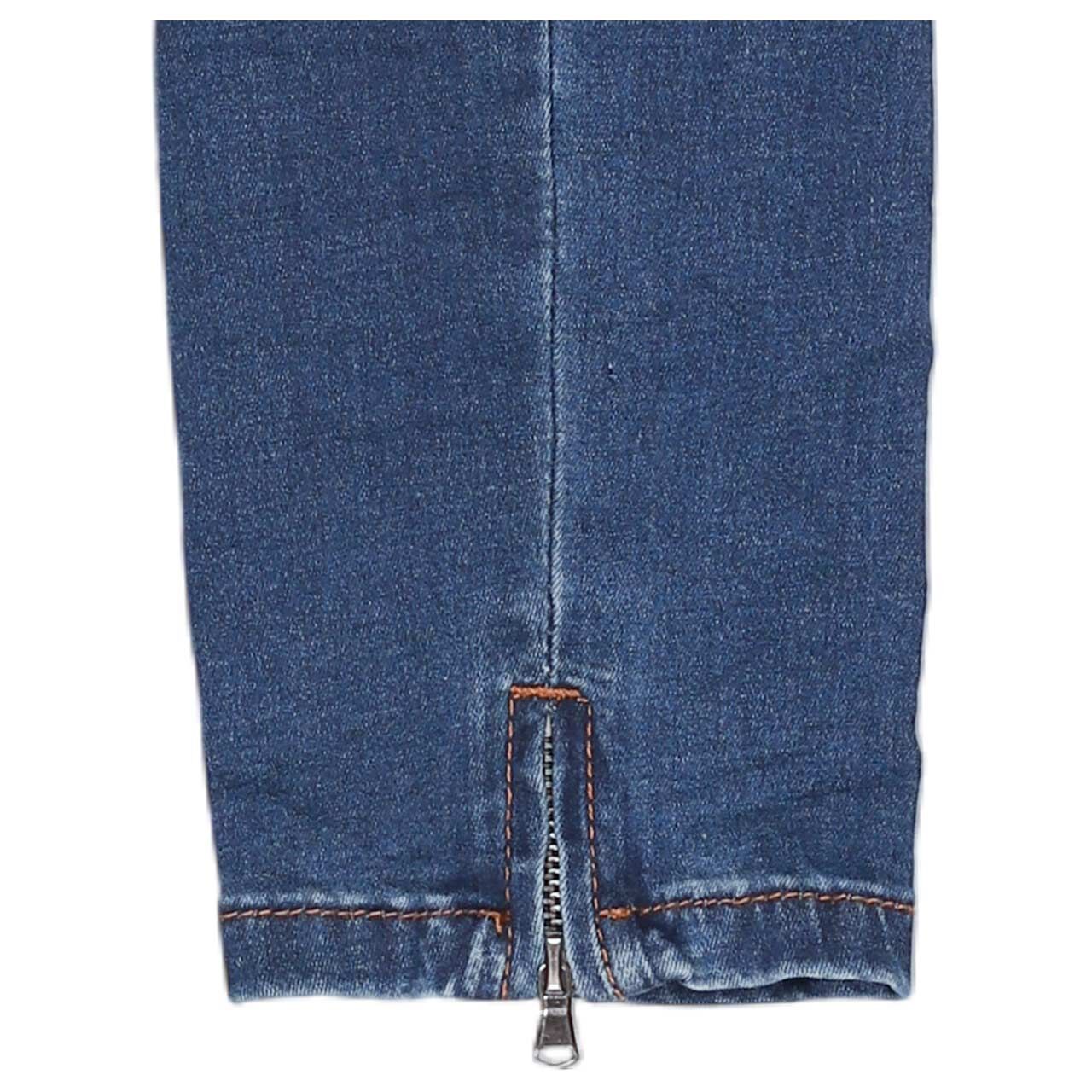 Stretch Damenjeans Italy V 7/8 Cozy Denim von Buena Vista in Dunkelblau angewaschen, Detailbild vom Saum