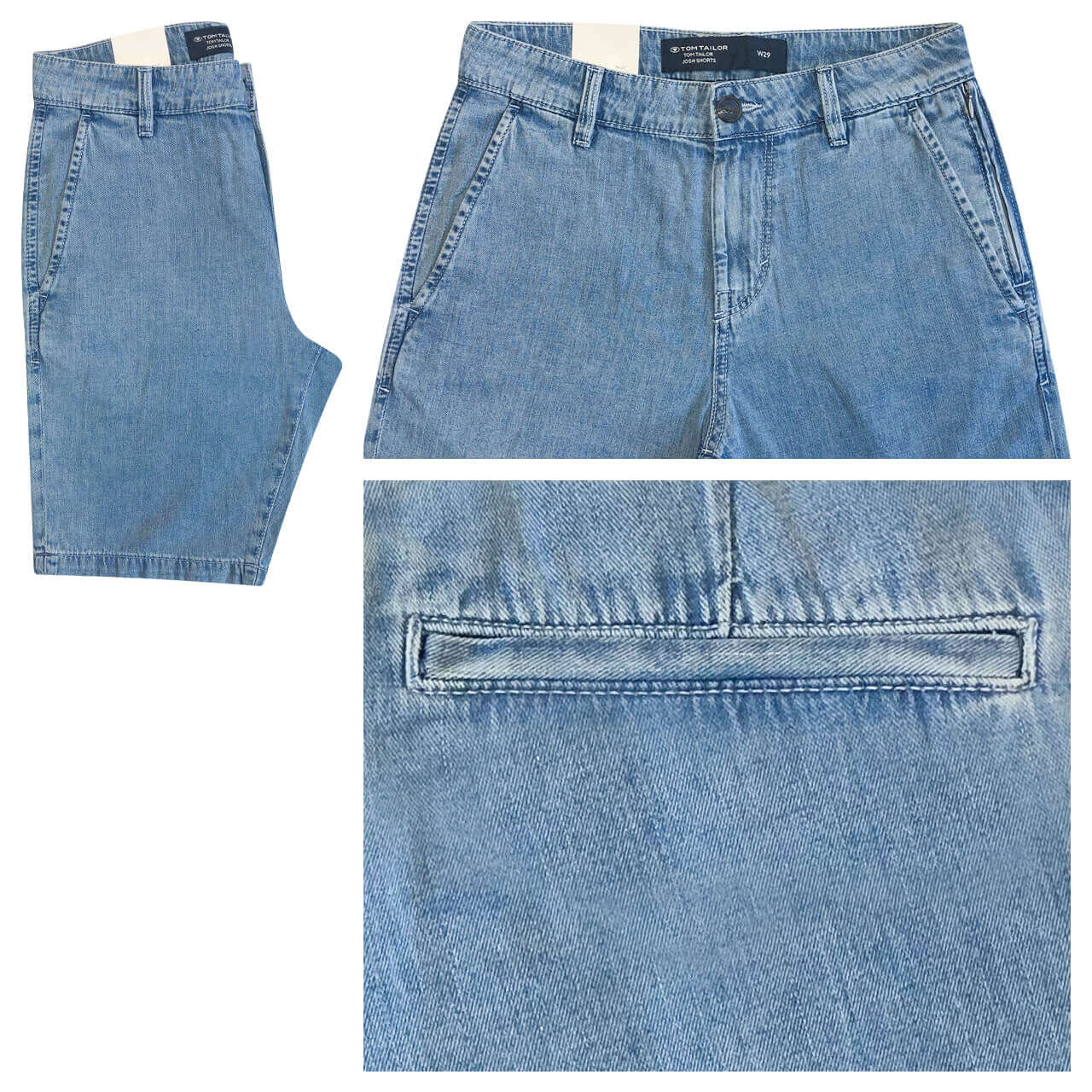 Tom Tailor Josh Jeans Chino Bermuda clean light stone blue denim Tom Tailor Josh Jeans Chino Bermuda clean light stone blue denim