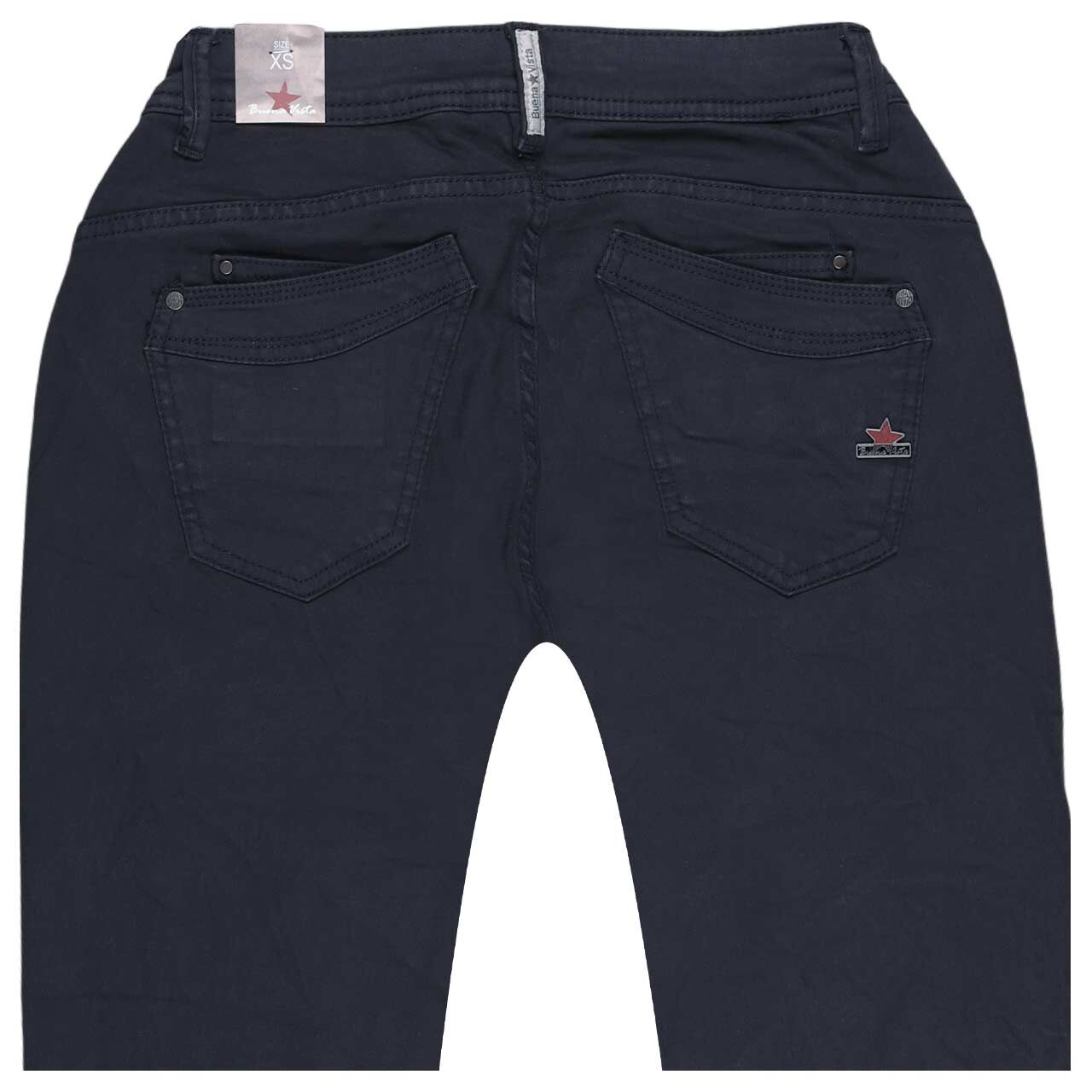 Damen Baumwollhose Malibu Stretch Twill von Buena Vista in Dunkelblau, detaillierte Rückansicht