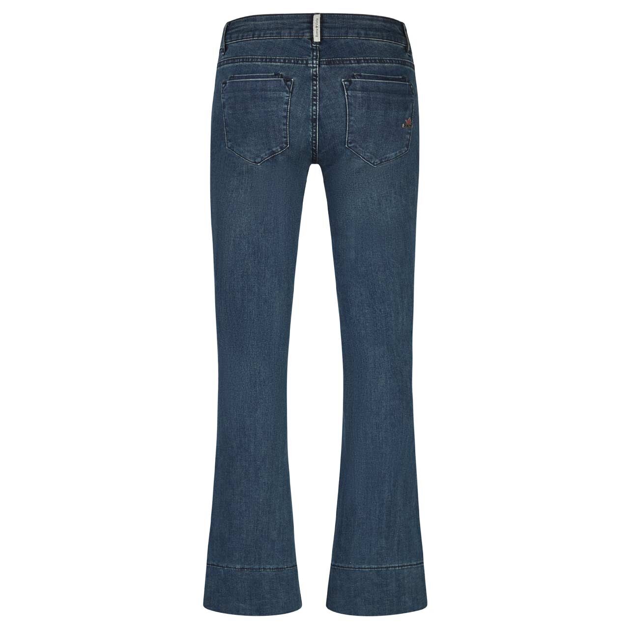 Damenjeans Italy K Bootcut Stretch Denim in Dunkelblau, Rückansicht