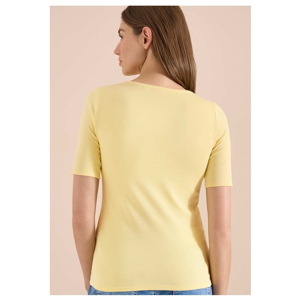 Damen T-Shirt Lena von Cecil in Gelb, Rückansicht am Model