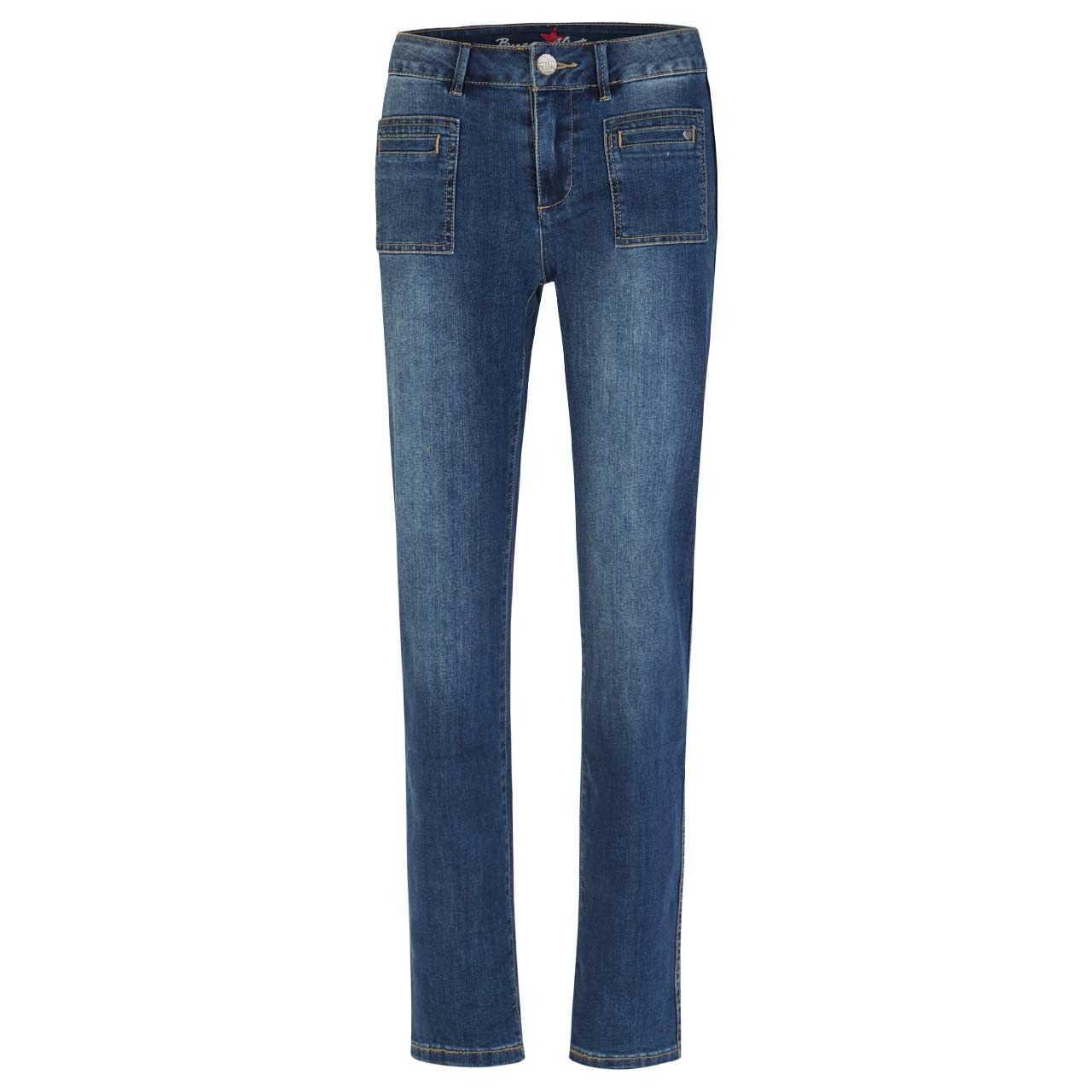 Damenjeans Stella-Zip Stretch Denim von Buena Vista in Dunkelblau verwaschen, Vorderansicht