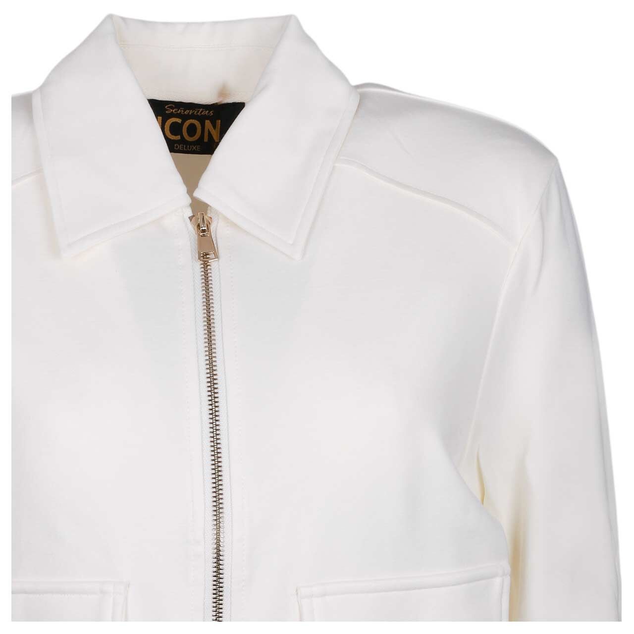 Damen Jacke von Senoritas ICON in Cremeweiß, detaillierte Vorderansicht