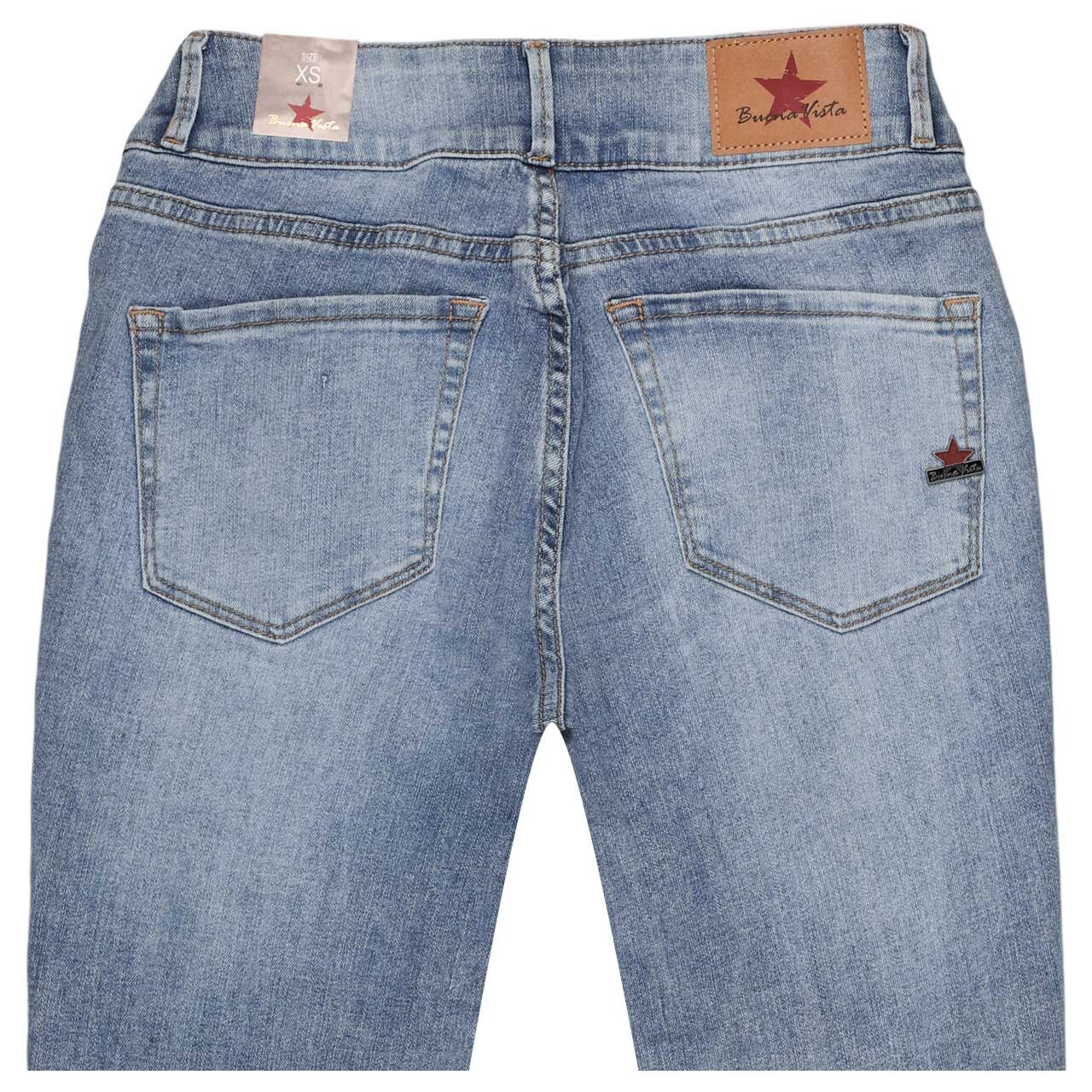 Damenjeans Tummyless Stretch Denim von Buena Vista in Hellblau angewaschen, detaillierte Rückansicht