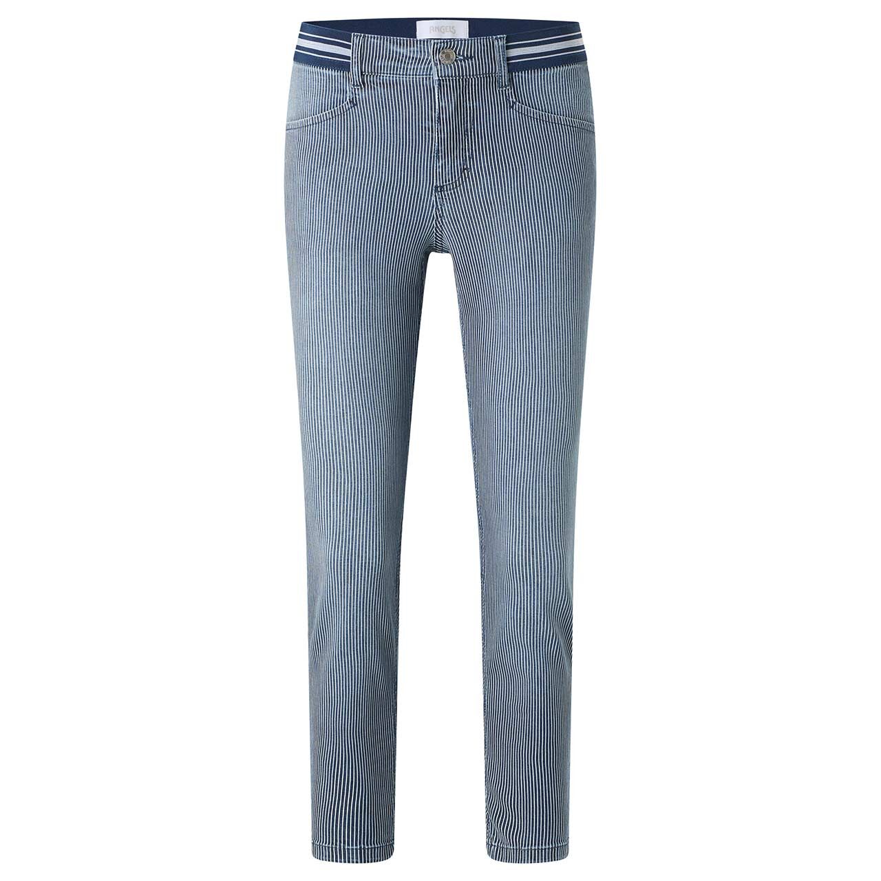 Damen 7/8 Jeans Ornella Sporty von Angels in Dunkelblau gestreift, Vorderansicht