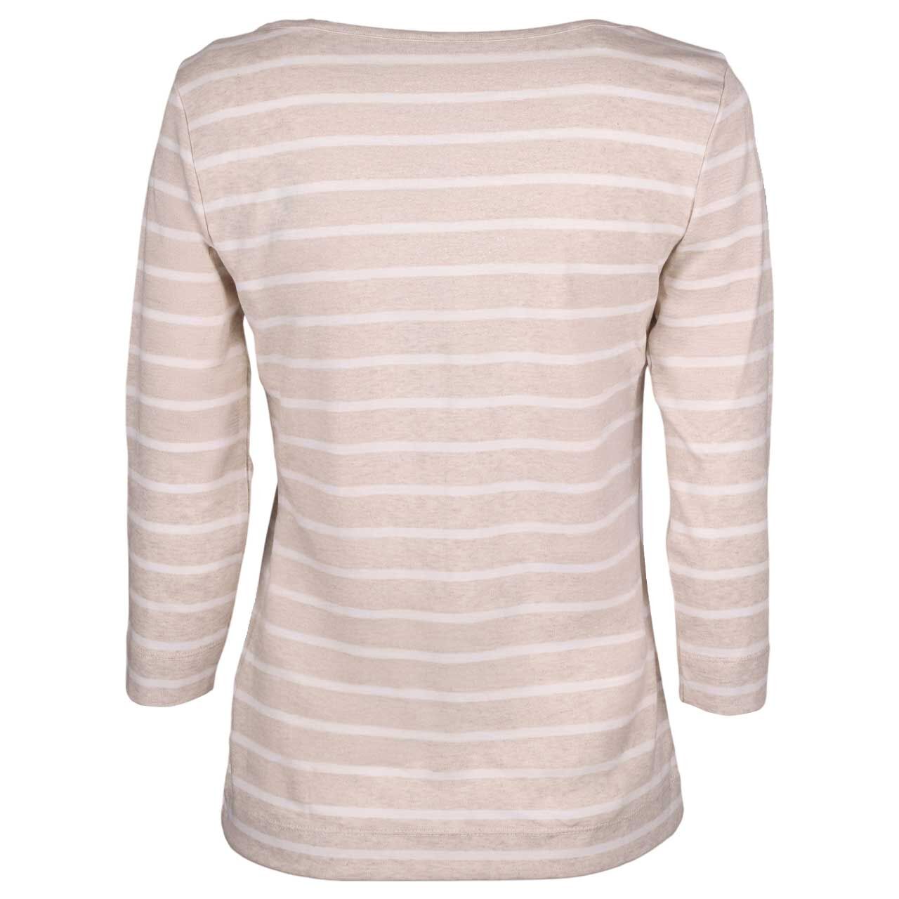 Damen 3/4 Arm Shirt von Munich Freedom in Beige gestreift, Rückansicht