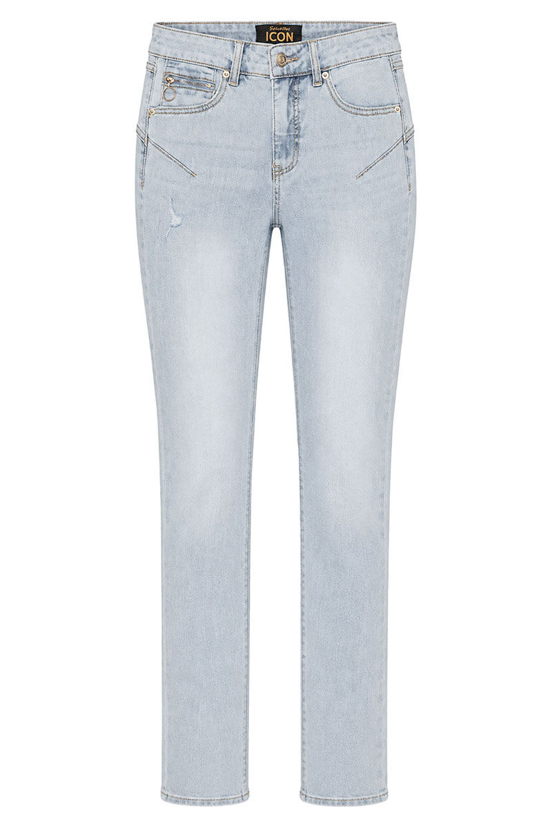 Vorderansicht der Senoritas Icon California Sunrise Damenjeans in Blau