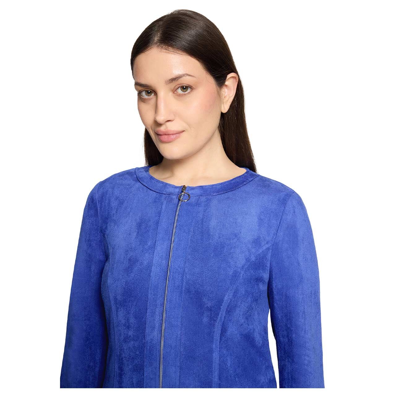 Betty Barclay Damen Velours 3/4 Arm Jacke adria blue