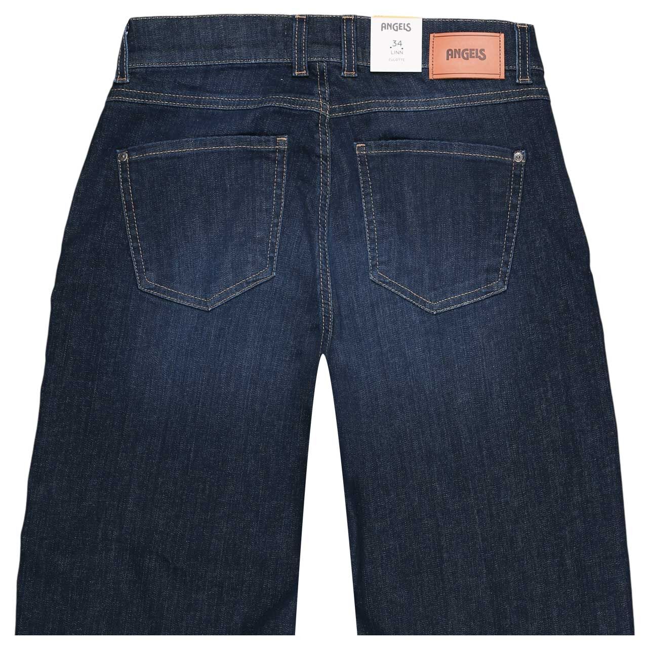 Stretch Damen 3/4 Jeans Linn von Angels in Dunkelblau angewaschen, detaillierte Rückansicht