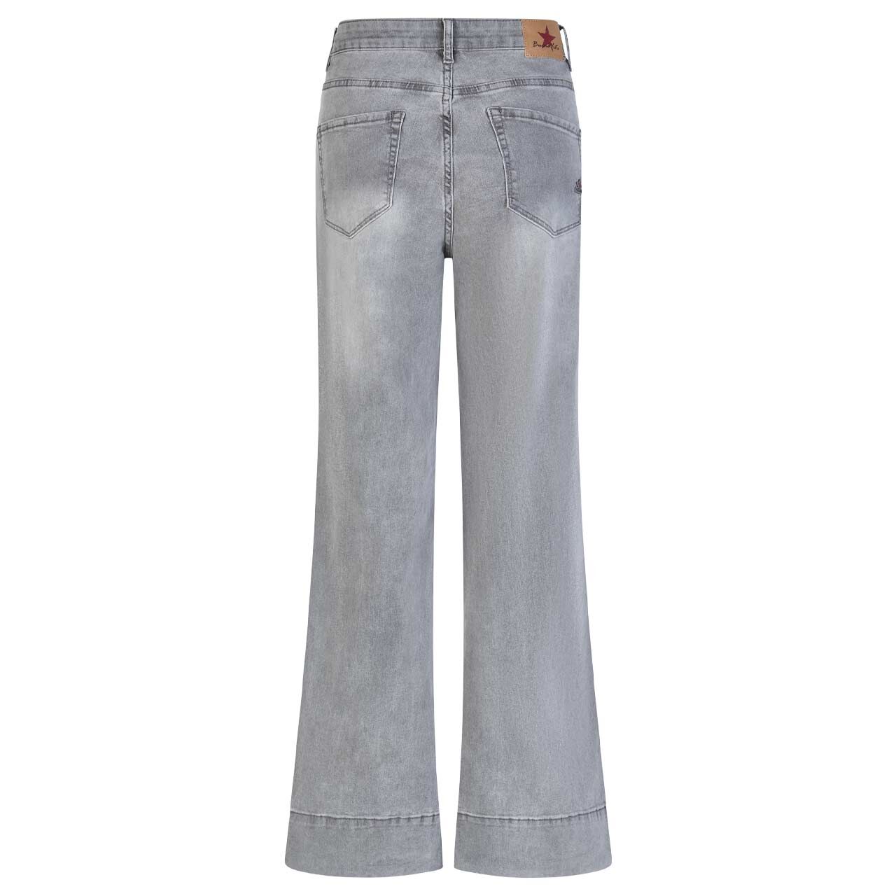 Damenjeans Wide Leg Stretch Denim von Buena Vista in Grau angewaschen, Rückansicht