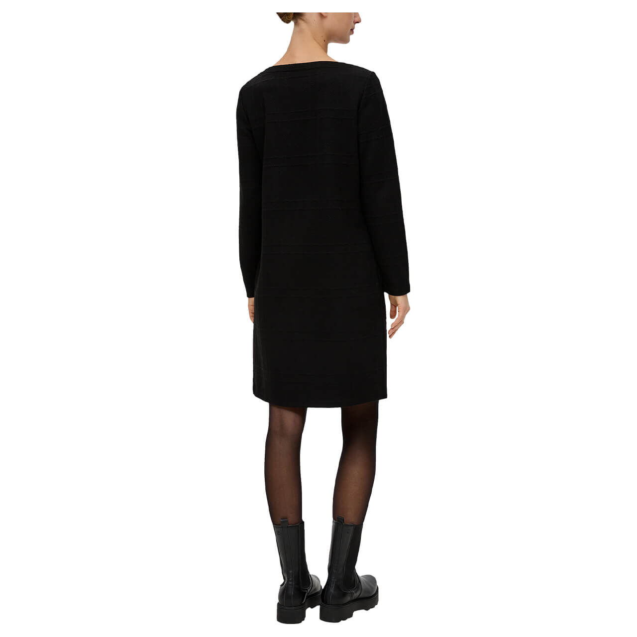 s.Oliver Damen Langarm Kleid black structured