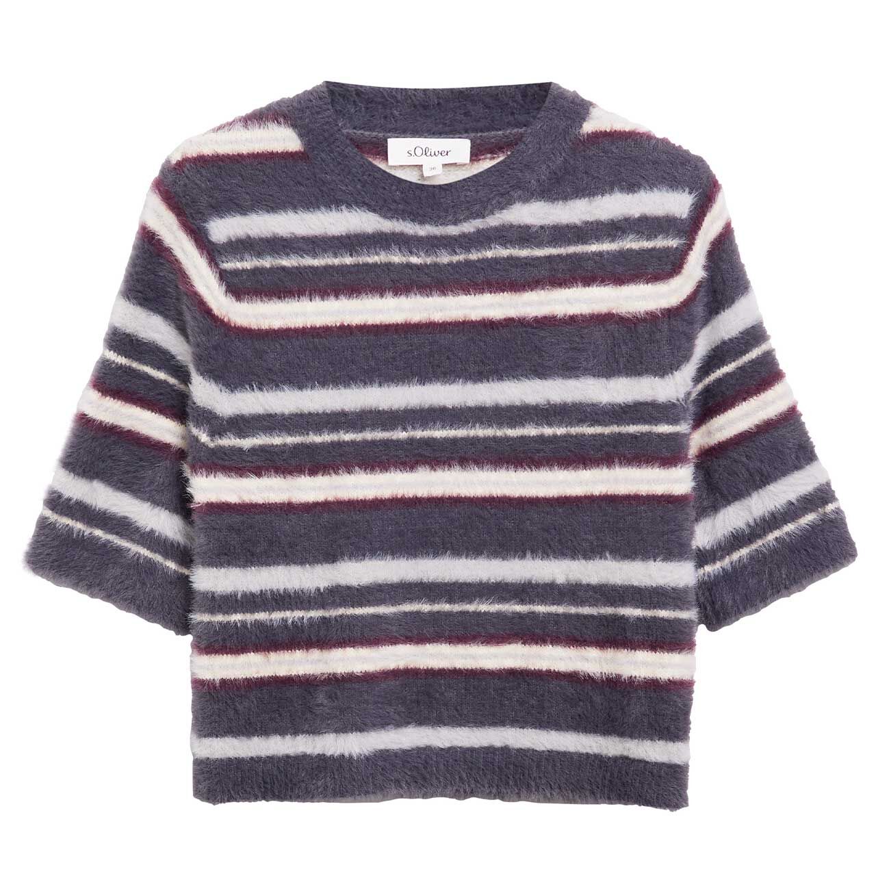 s.Oliver Damen Kurzarm Pullover asphalt grey knit