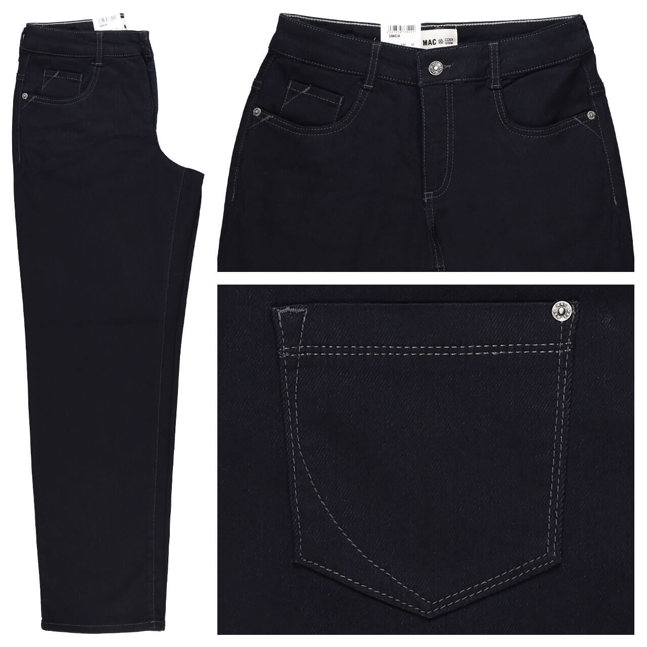 MAC Gracia Jeans blue black cosy thermo denim