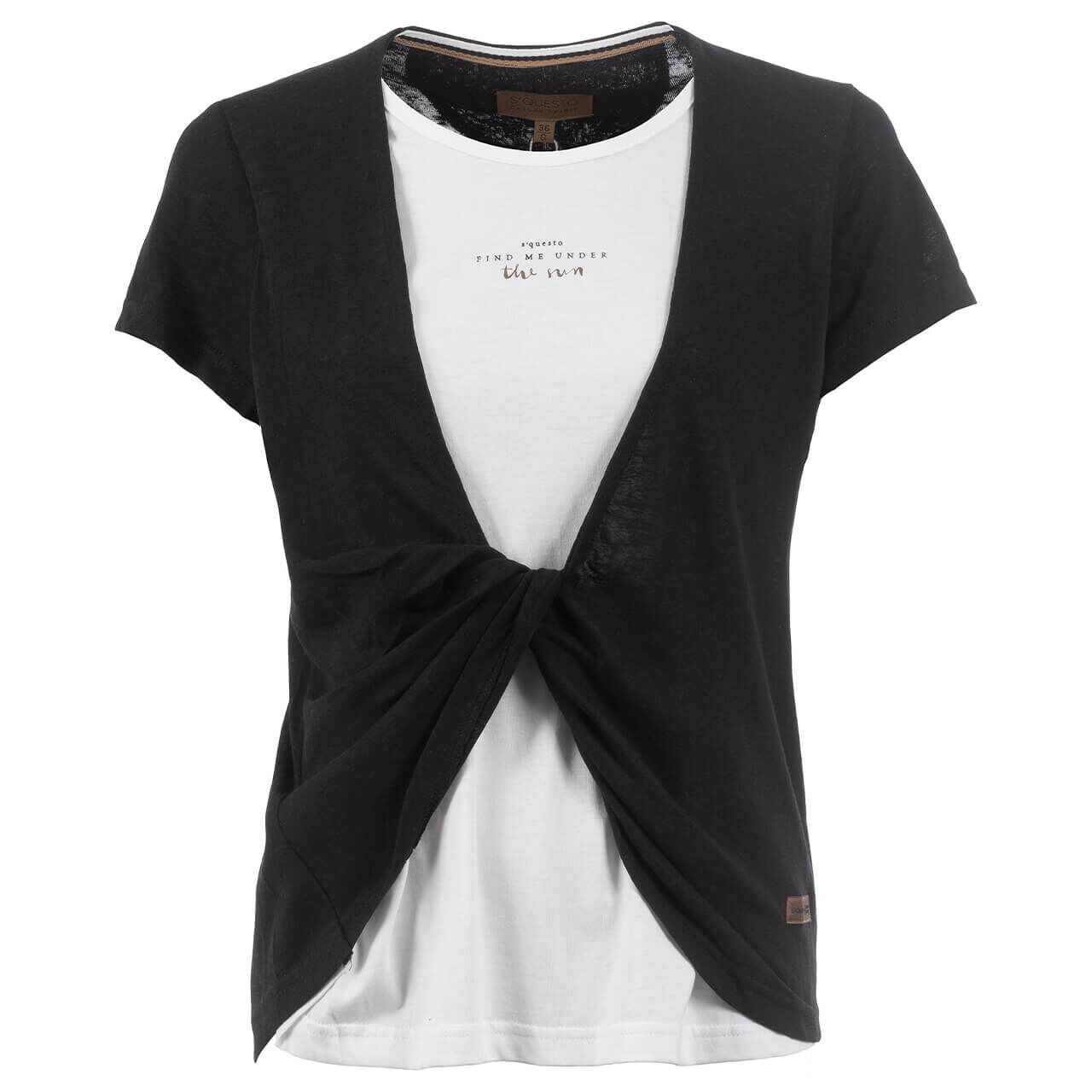 Soquesto Damen T-Shirt black and white