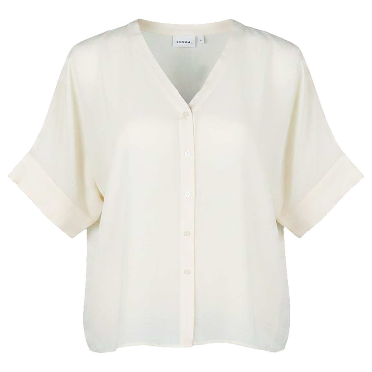 Comma Damen Kurzarm Bluse soft beige