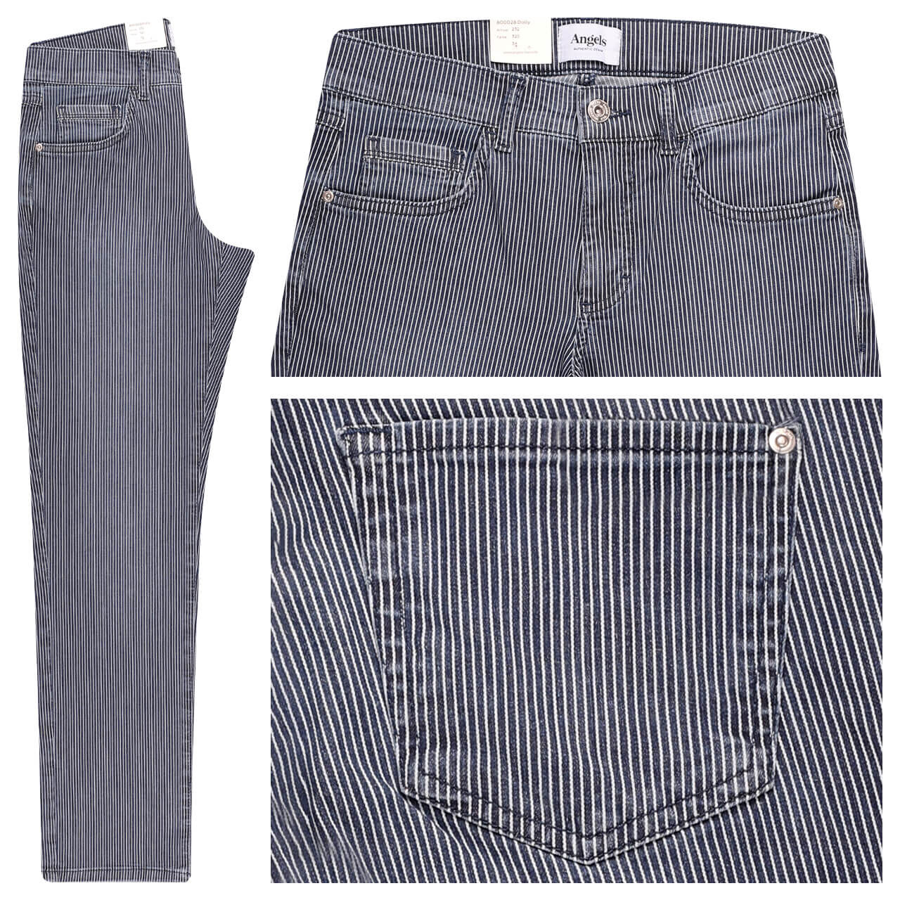 Angels Dolly Jeans dark blue striped