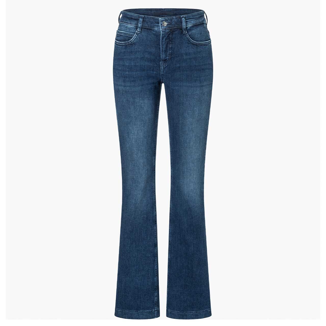 Damenjeans Boot von MAC in Blau angewaschen, Vorderansicht