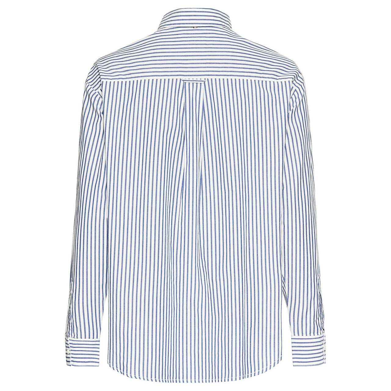 Damen Langarm Bluse von Camel active in Blau gestreift, Rückansicht
