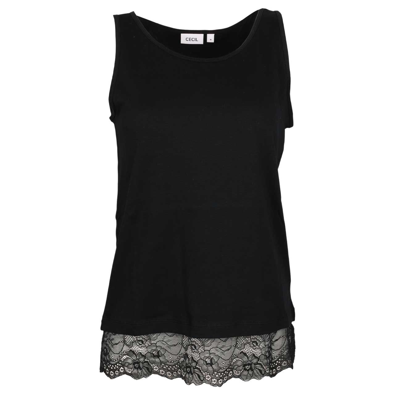 Cecil Damen Top Lace Detail black