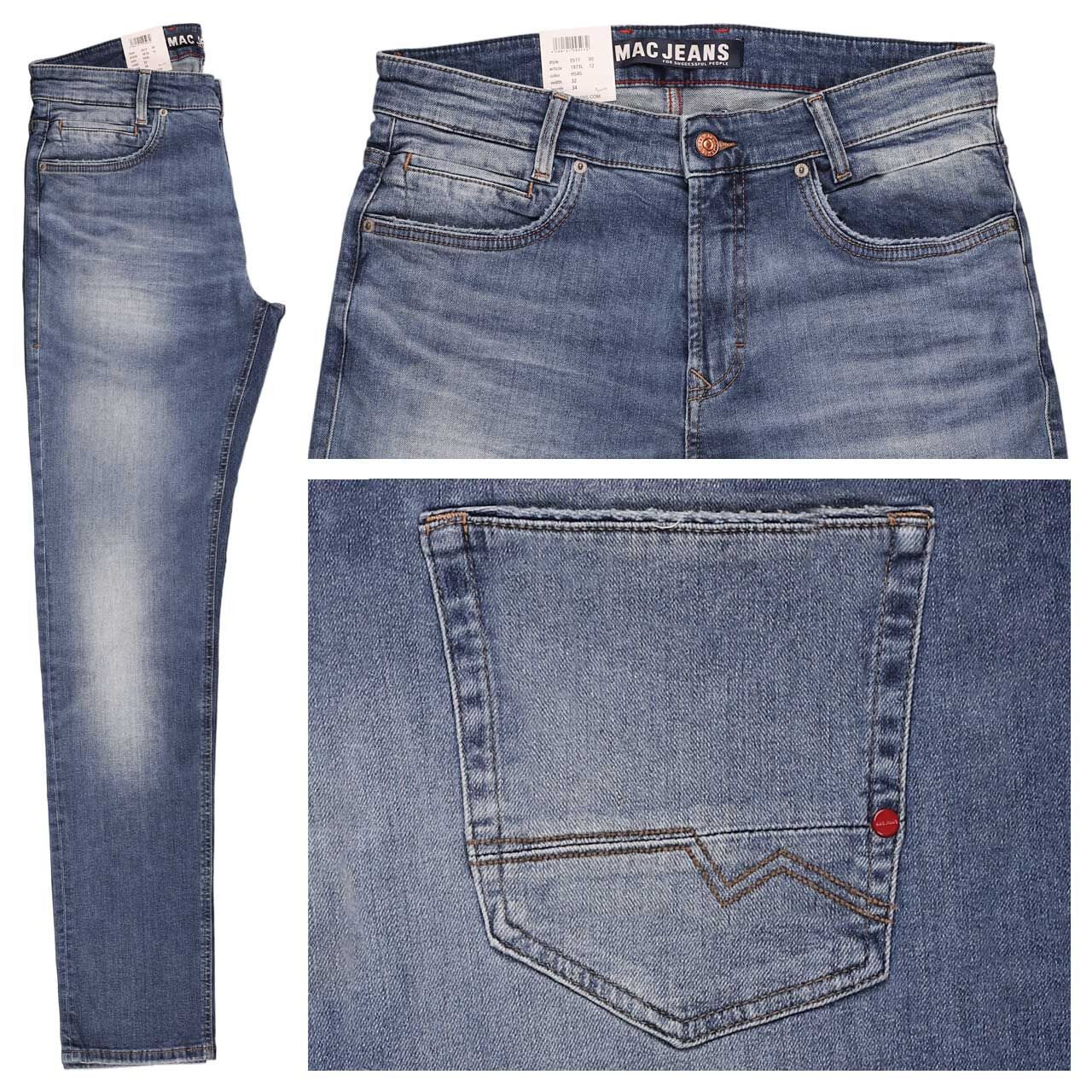 MAC Arne Pipe Driver Jeans history blue used wash
