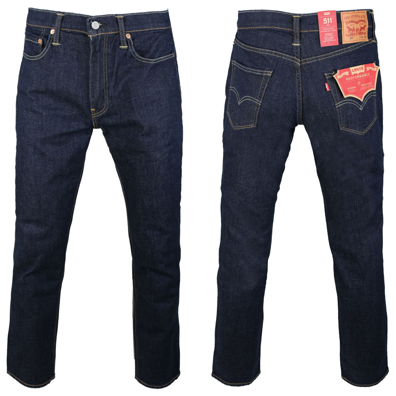 levis-jeans-darkblue-1786-combi Herren Jeans 511™ von Levi's® in Dunkelblau, Vorder- und Rückansicht