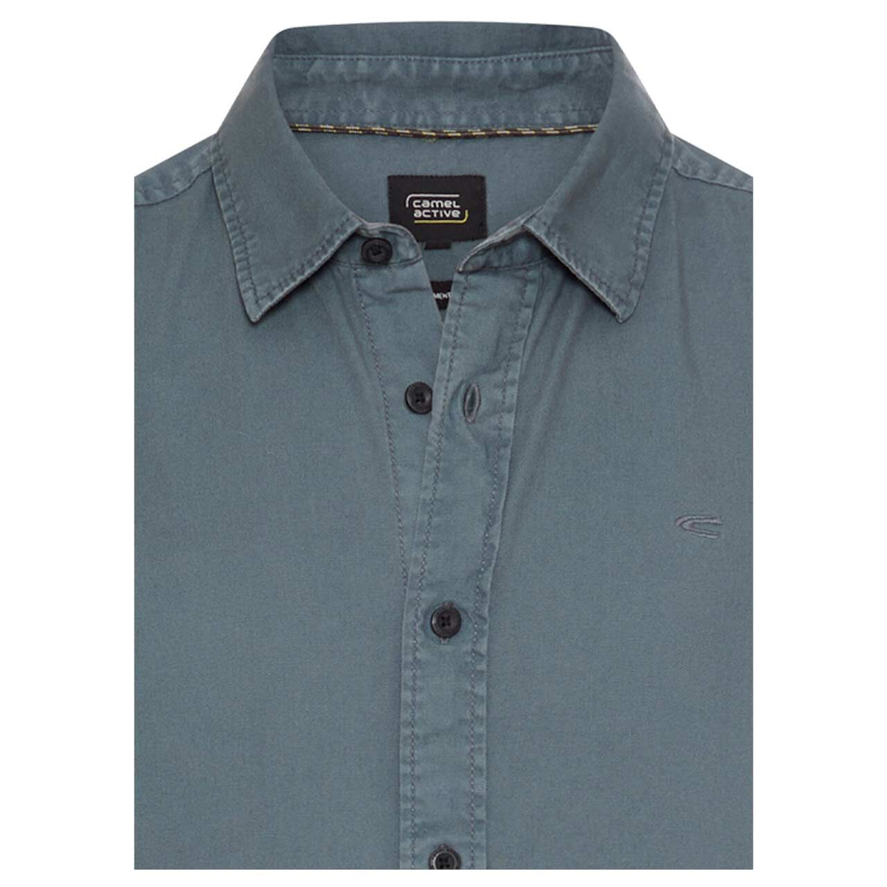 Herren Langarm Hemd von Camel active in der Farbe Rauchblau, Detailansicht vorne