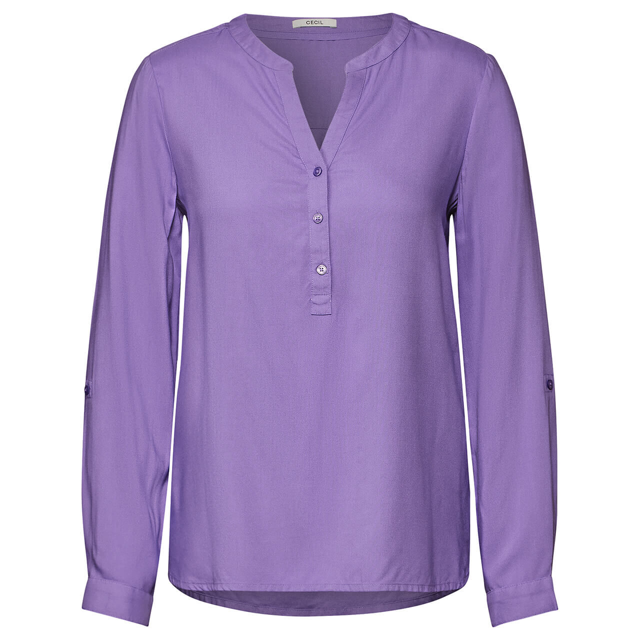 Cecil Damen Langarm Bluse Solid gentle lilac