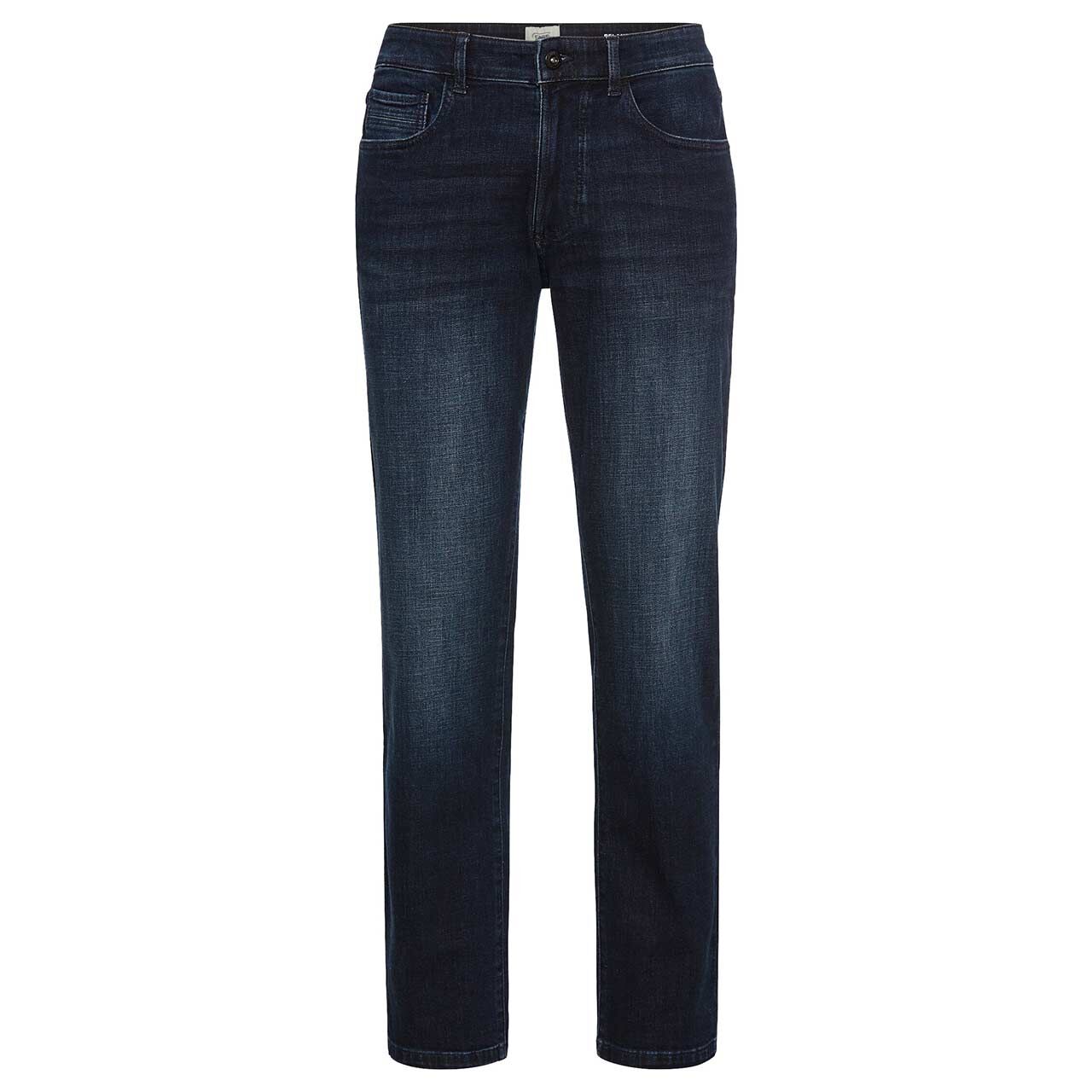 Stretch Herrenjeans Woodstock von Camel active in Dunkelblau angewaschen, Vorderansicht