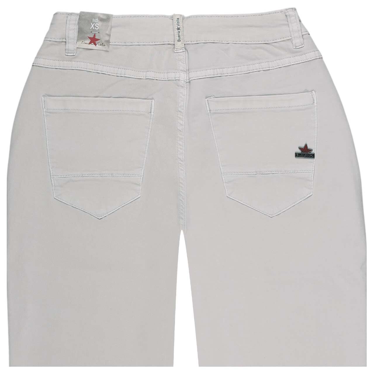 Damen Baumwollhose Anna C 7/8 Straight Stretch Twill von Buena Vista in Zartgrau, detaillierte Rückansicht