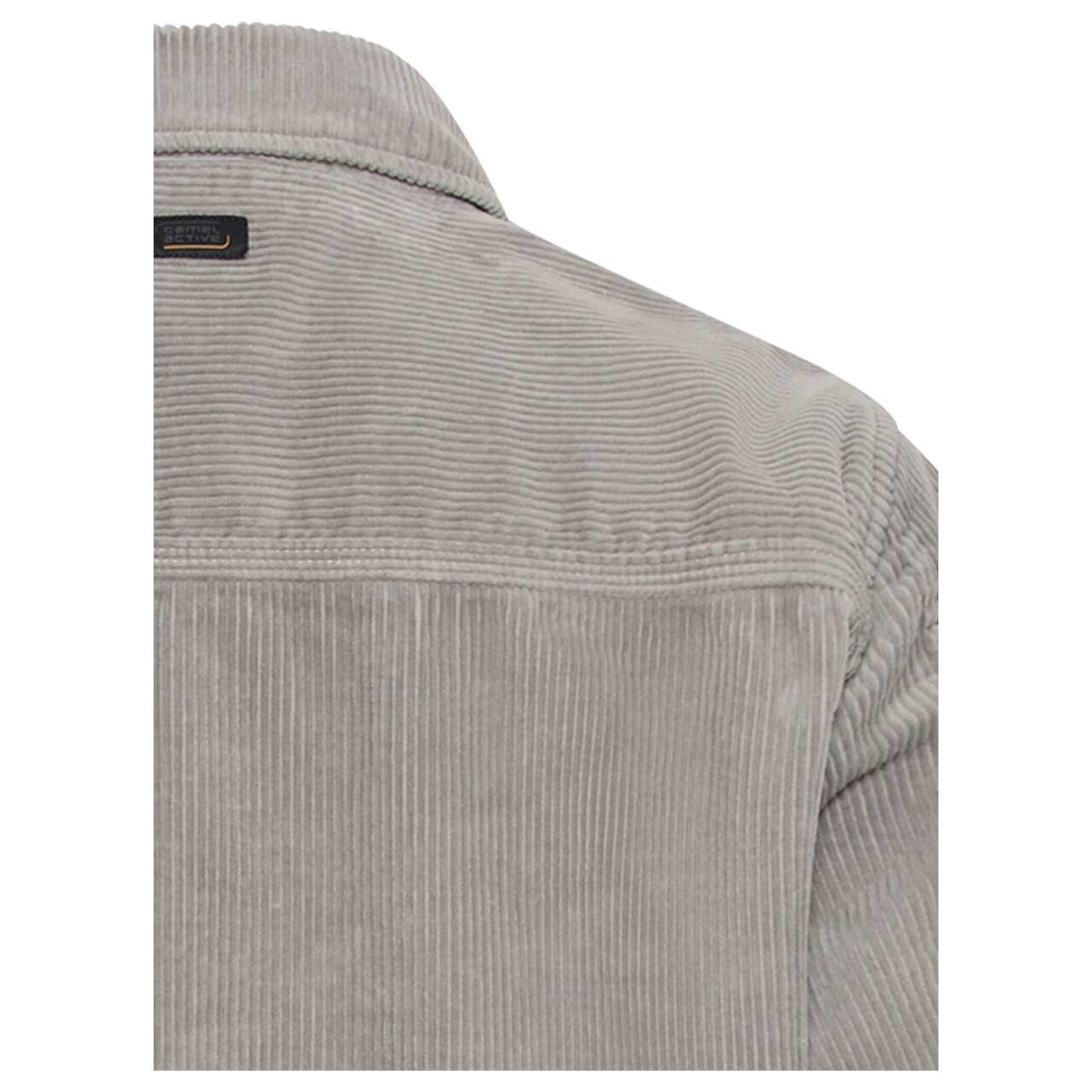 Herren Cord Hemdjacke von Camel active in Hellgrau, detaillierte Rückansicht