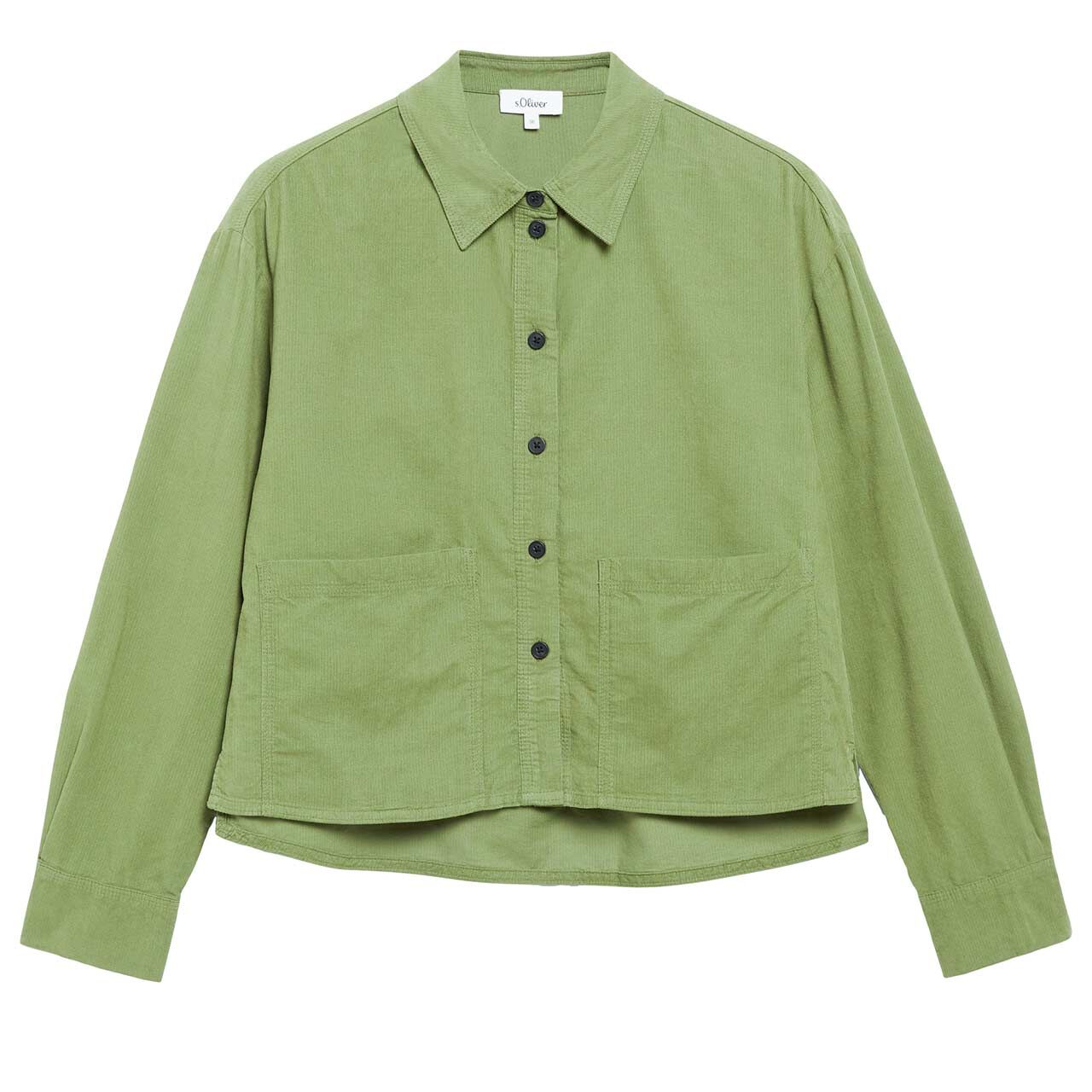 s.Oliver Damen Langarm Cord Bluse mossy olive