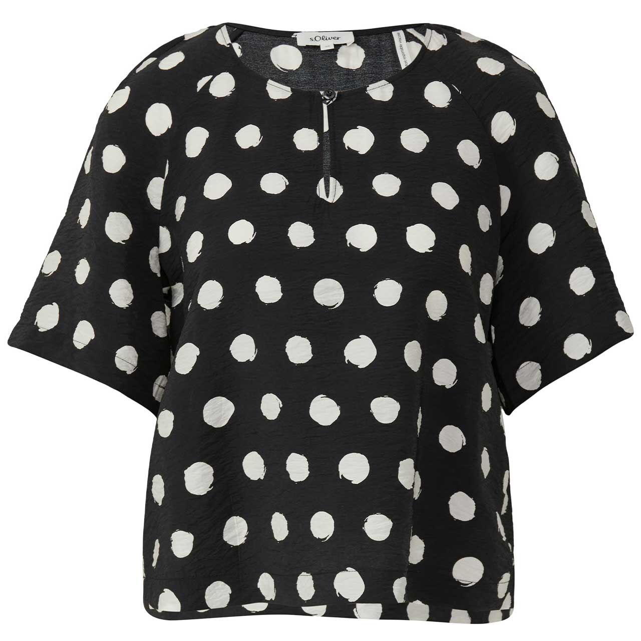 s.Oliver Damen Kurzarm Bluse black print