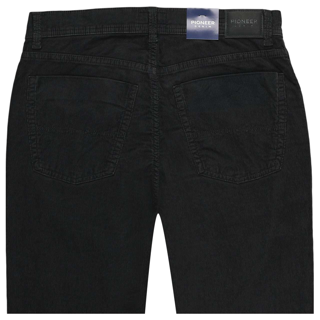 Stretch Herren Cordhose Rando in Schwarz von Pioneer, detaillierte Rückansicht