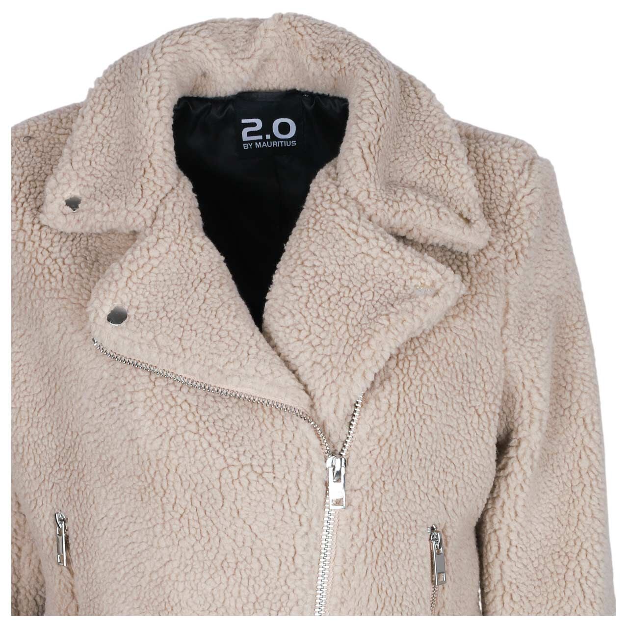 Damen Teddyjacke Fermina von Mauritius in Hellbraun mit der Farbnummer 9156, Rückansicht