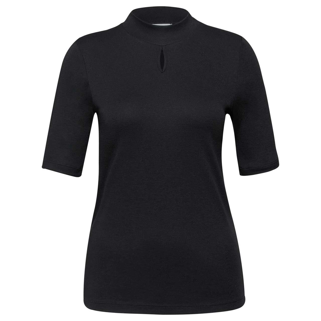 Street One Damen T-Shirt Turtle Neck Slit Detail black