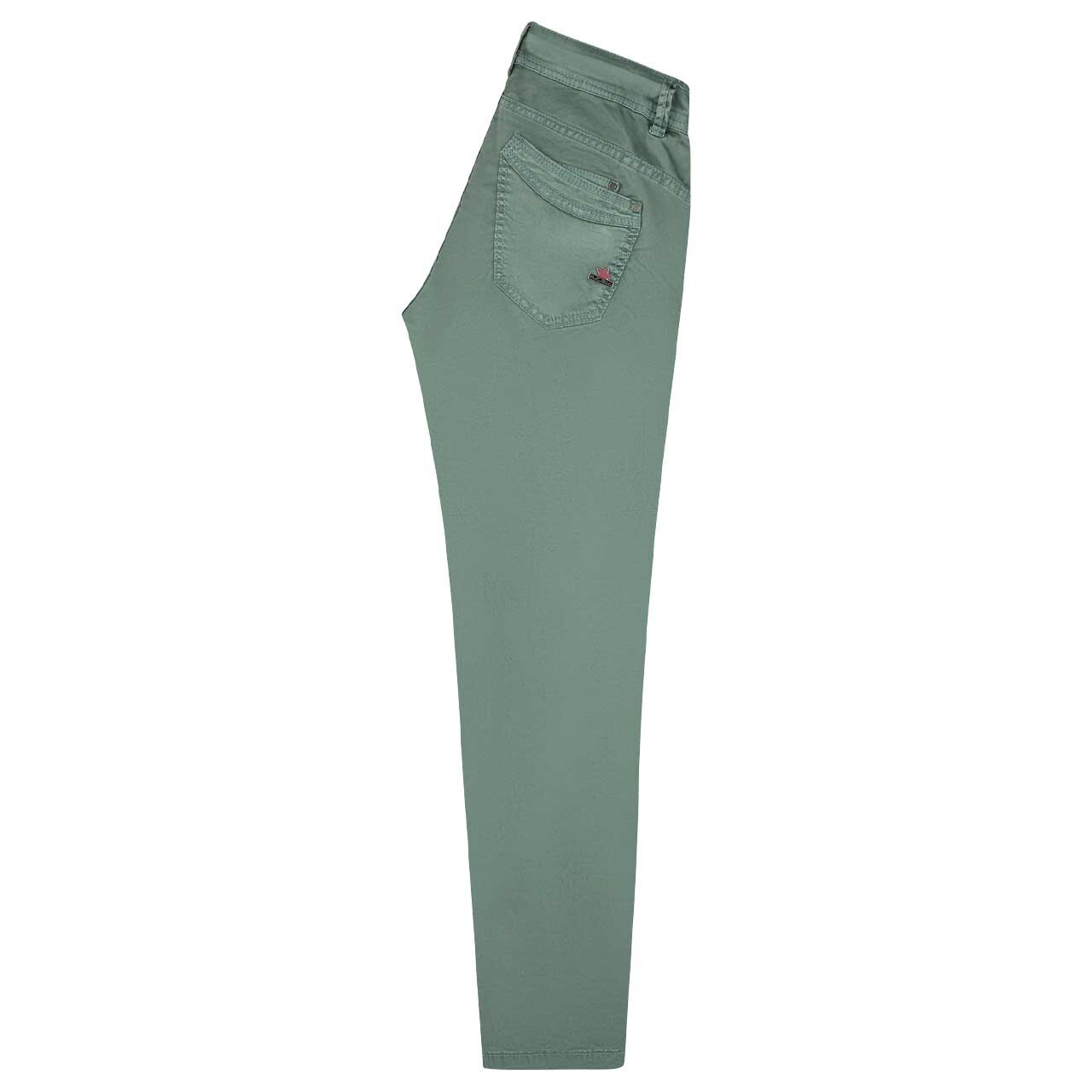Damen Ankle Baumwollhose Malibu Cropped Stretch Twill von Buena Vista in Blattgrün, Seitenansicht