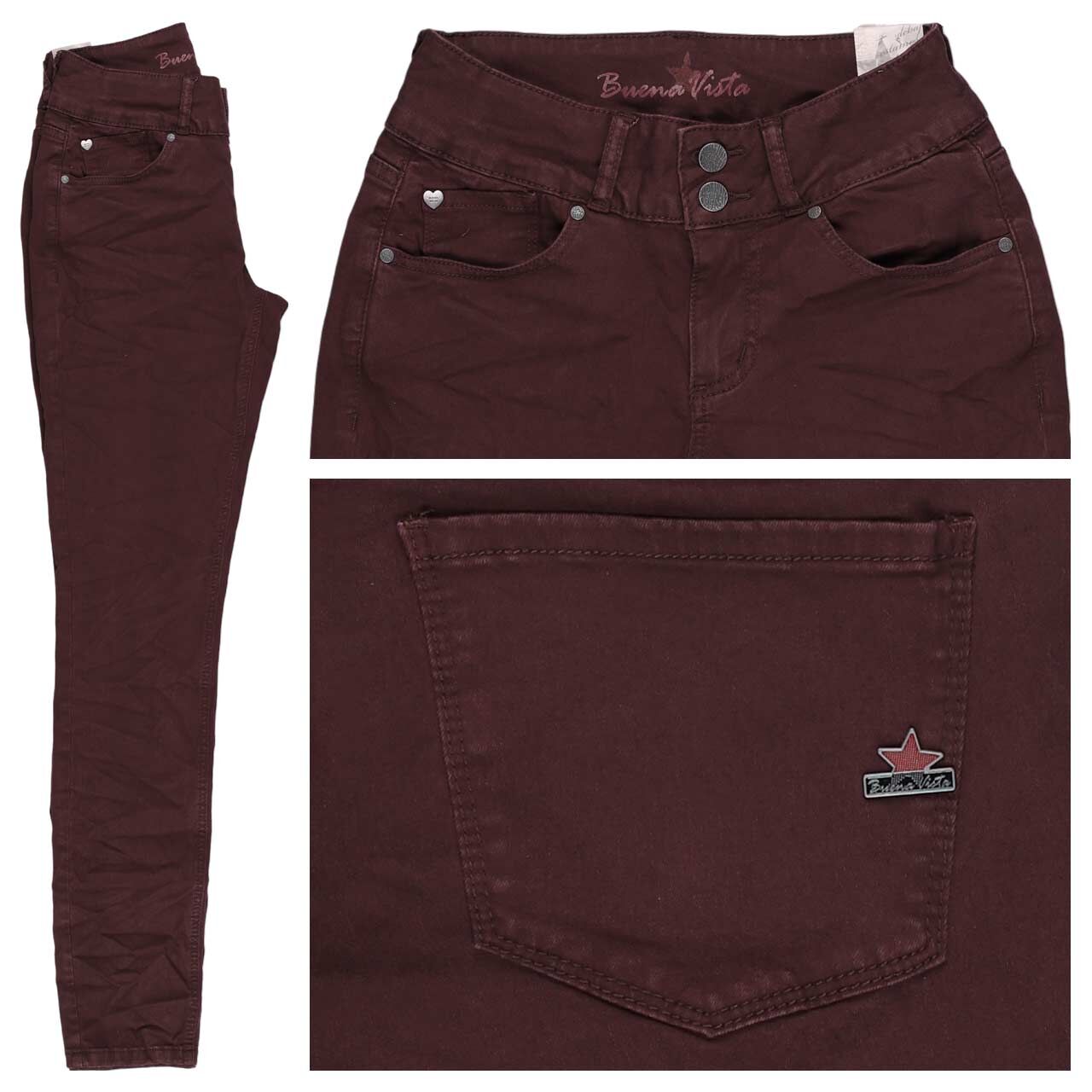 Buena Vista Tummyless Stretch Twill Baumwollhose dark berry