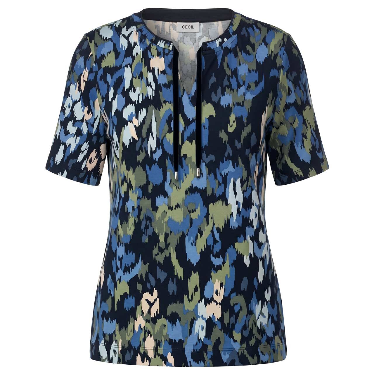Cecil Damen T-Shirt Tunic urban dark blue alloverprint
