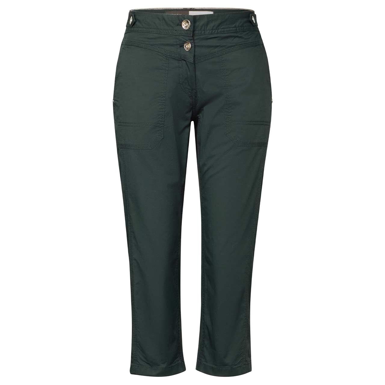 Cecil New York Capri Papertouch 3/4 Baumwollhose slate khaki