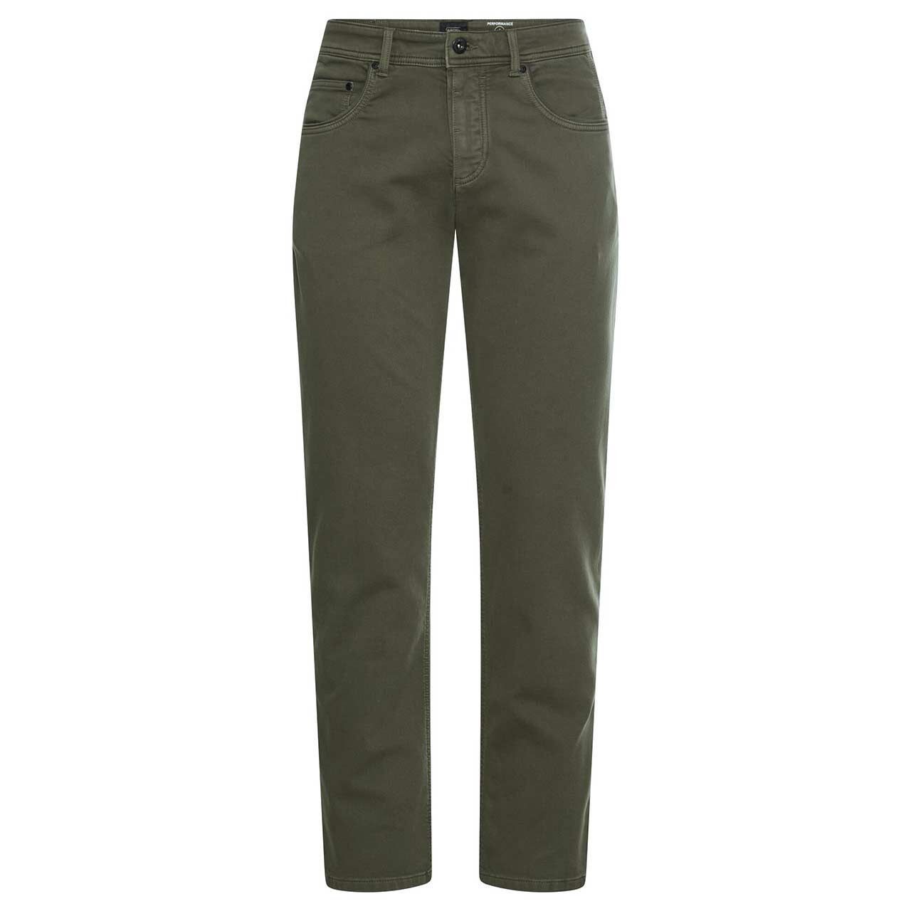 Stretch Herren Baumwollhose Woodstock fleXXX von Camel active in Olivgrün, Vorderansicht