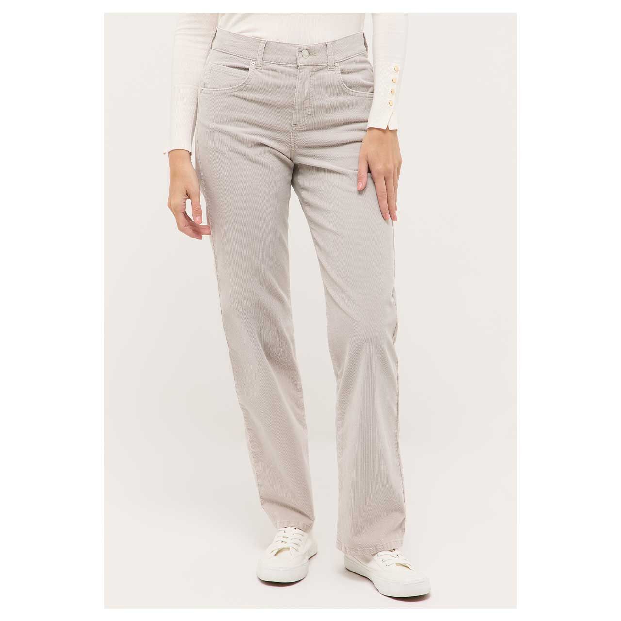 Damen Cordhose Lara von Angels in Hellbeige, Vorderansicht am Model